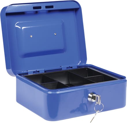 Eagle T415BL - Geldkistje - Met Sleutelslot & Muntlade - Blauw