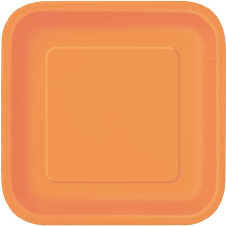 UNIQUE - Set oranje vierkante bordjes
