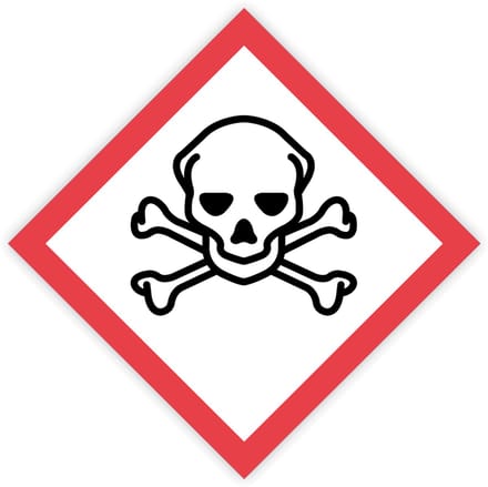 Gevaarsetiketten GHS 06 Giftig - Toxic - Formaat 25 x 25 cm
