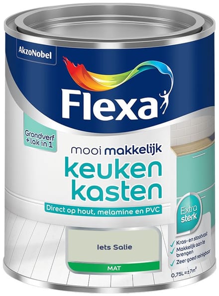 Flexa - Mooi Makkelijk Keukenkasten Mat - Iets Salie - Mengverf - 750 Ml