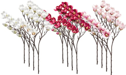 Emerald - Kunstbloem Magnolia mini 65cm - Set van 12 - Kunstplant voor binnen