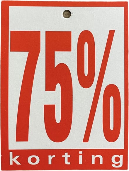 Prijskaartjes 70% korting per 100 stk.