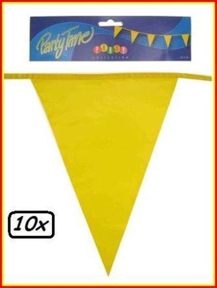 10x Vlaggenlijn geel 10 meter