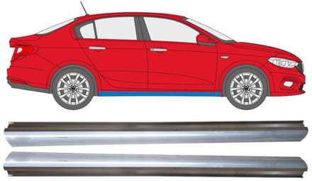 Reparatie dorpel onderste deel voor Fiat Tipo 2016- / Links + Rechts / Set