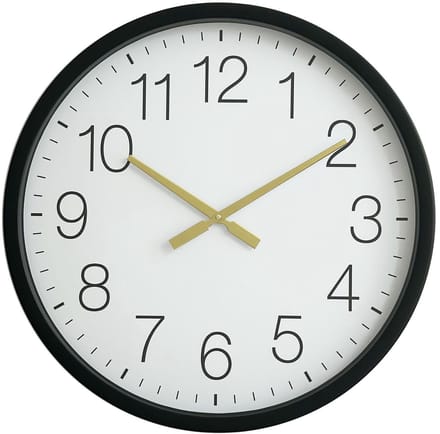 Hauskraft Wandklok - 45cm - Zwart/Goud - Decoratieve Klok