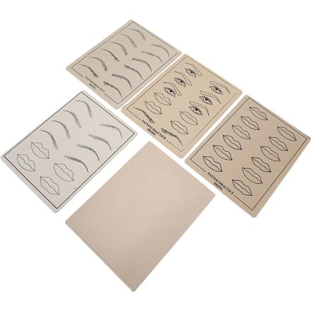 5 stuks Set Muti Functionele Microblading Oefenhuid Zachte Huid Make-up Oefen Siliconen Gereedschap beige