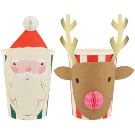 Meri meri kerst - bekertjes papier christmas honeycomb set à 8 stuks