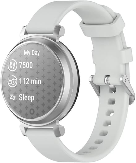 Strap-it Siliconen 'Classic' bandje geschikt voor Garmin Lily 2 / Pebble Round 2 - Licht grijs