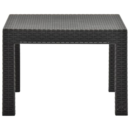 vidaXL - Tuintafel - 58x58x41 - cm - PP - rattan - antracietkleurig