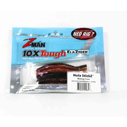 Zman Soft Lure Hula Stickz 4 Inch 6/Pack Rui Craw (9856) blue