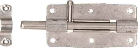 Deltafix schuifslot/plaatgrendel - 1x - 10 x 5cm - RVS - deur - schutting - hek