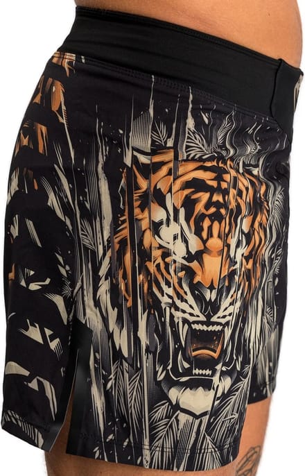 Venum Tiger Fight Shorts Zwart Neon Oranje - S