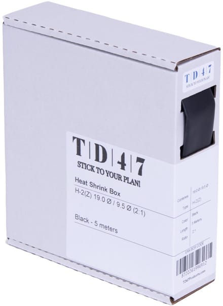 TD47 Krimpkous Box H-2(Z) 19.0Ø / 9.5Ø 5m - Zwart