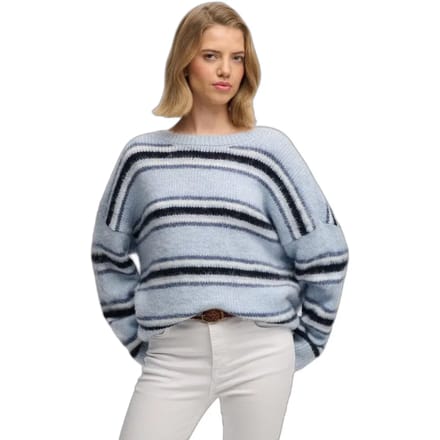 Superdry - Slouchy Gestreepte Gebreide Trui Relaxed Pasvorm - Dames - Sweaters