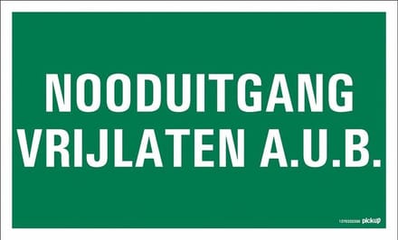 Pickup bord 33x20cm - Nooduitgang vrijlaten a.u.b.