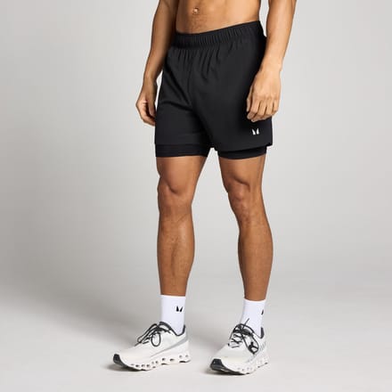 MP 2-in-1-trainingsshort met binnenbeenlengte van 13 cm voor heren - Zwart - L