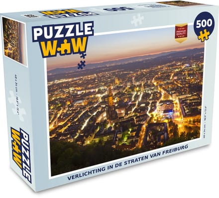 Puzzel Verlichting in de straten van Freiburg - Legpuzzel - Puzzel 500 stukjes