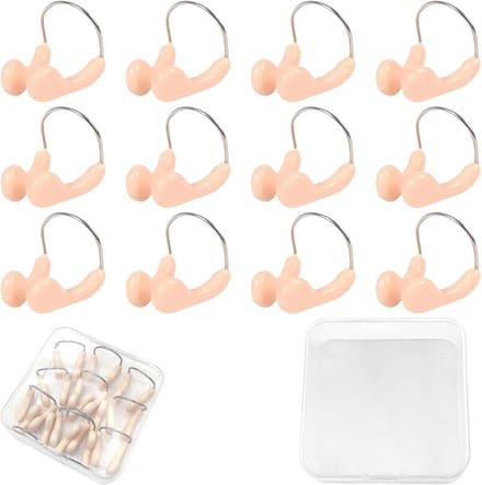 Neusclips - Bescherming - Watersport - Zacht siliconen - 12 stuks - Beige