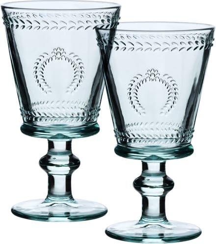 Set van 2 elegante wijnglazen - 280 ml - lichtgroen/turqouise - hoge volumekorting