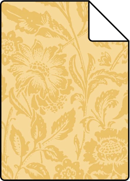 Proefstaal ESTAhome behang vintage bloemen geel - 26.5 x 21 cm - 131680-S
