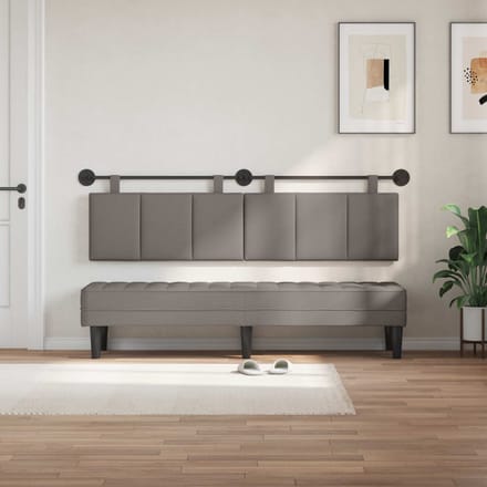 vidaXL - Hangend - hoofdbord - Taupe - Fluweel