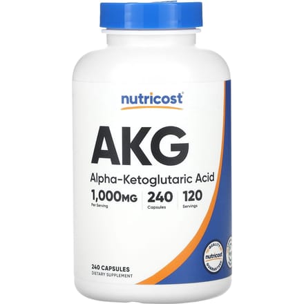 Nutricost, AKG (alpha-cétoglutarate), 1 000 mg, 240 gélules (500 mg par gélule)