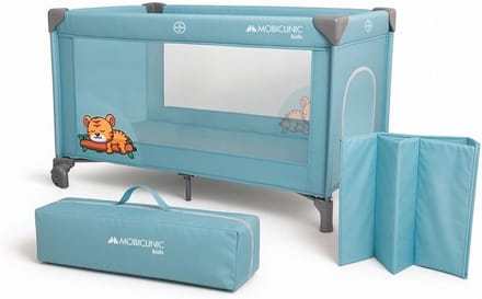 Reiswieg en -box voor baby's: Ultra-compact inklapbaar met afritsbaar matras