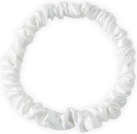 Zijden Scrunchies Cloud White Deluxe set van 5 - 22 Momme - Silk Heaven
