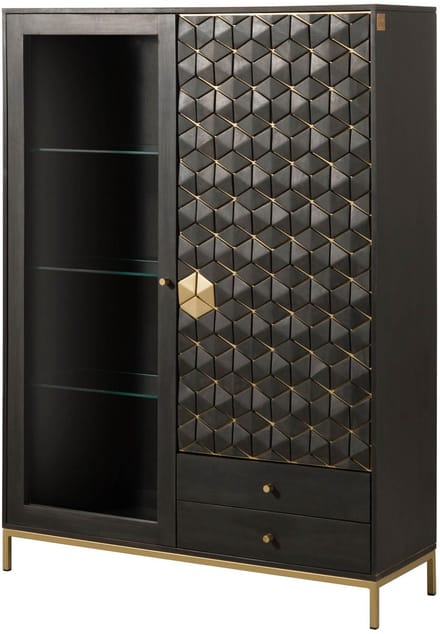 MASSIVMOEBEL24.DE mango highboard grijs massief hout 120x40x165 cm geolied gemonteerd DIAMOND volledig massief #117