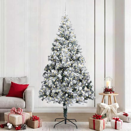 vidaXL - Kunstkerstboom - Wit - 240 - cm - PVC - en - Staal - en - Kunststof