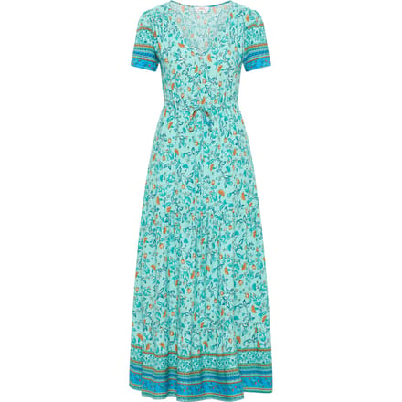 usha Maxi-jurk met bloemenprint Dames Turkoois Veelkleurig
