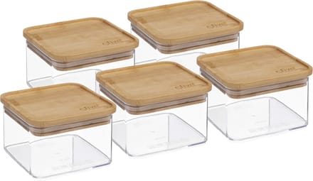 5Five - Keuken voorraadpot - Berlino - 5x - kunststof/bamboe - 500 ml