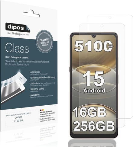 dipos – 2x Matte Pantserfolie geschikt voor CUBOT X100 5G | 9H Screenprotector