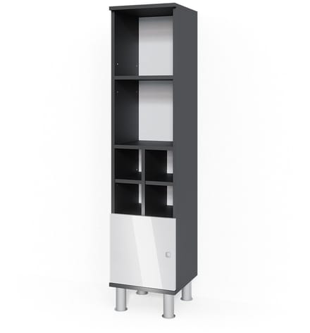 Vicco Fynn Halfhoge kast – 30 x 130.6 cm kleine deur Wit Hoogglans