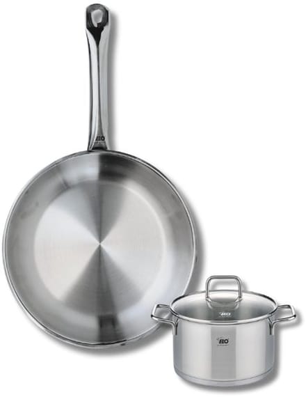 Set van 1 Koekenpan 24 cm en 1 braadpan 12 cm Elo Profi Citrin