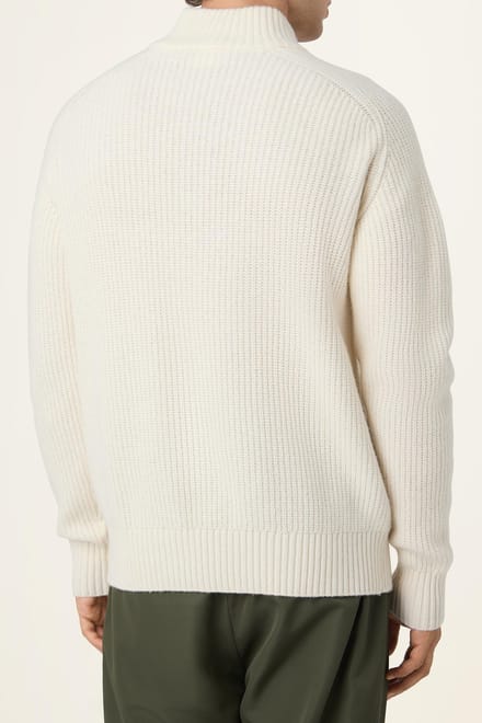 FILA Giovanni Relaxed Half-zip Knit Sailing Sweater Egret Größe: S | Turtlenecks Outlet | Herren