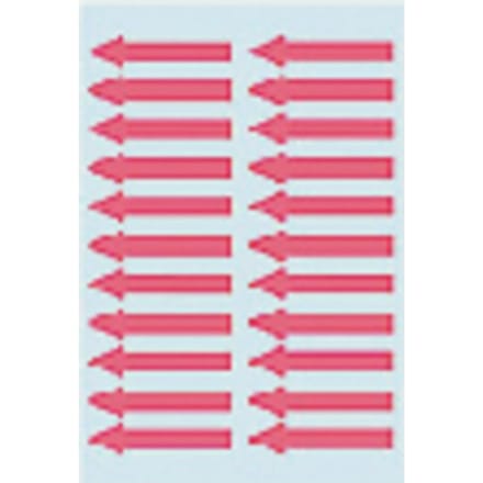 Arrow labels luminous red 38x7mm 88 pcs. - Red - 84 x 120 mm - 4 sheets