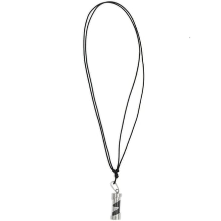 Behave - Leren ketting met zwart zilverkleur hanger - Minimal look