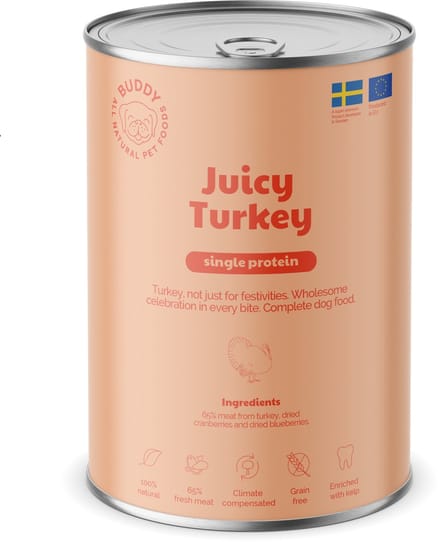 BUDDY natvoeding Juicy Turkey 400 gr. - per 6 stuks