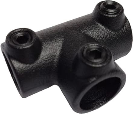 ABsteigerhout - Buiskoppeling Zwart - Lang T-stuk - Ø 26,9mm - Matzwart gecoat - Koppeling - Steigerbuis