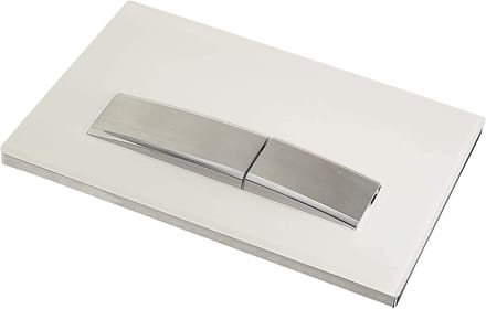 Drukplaat Toilet Dubbele Spoeling Wit / Geborsteld Chroom voor Inbouwreservoir