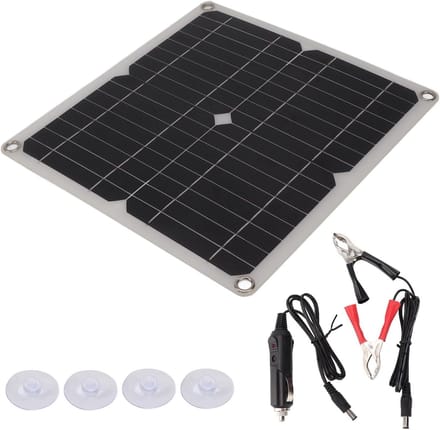 Zonnepaneel Kit - Draagbare Oplader - Buiten Opladen - Dubbele USB DC Uitgang - 15 Watt - Zwart