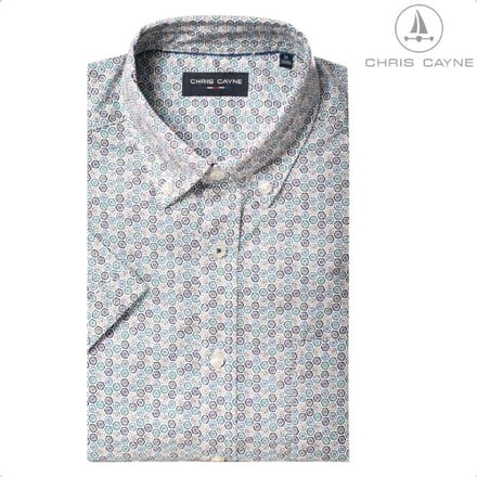 blouse 1073 grijs /groen print KM Chris Cayne - maat M
