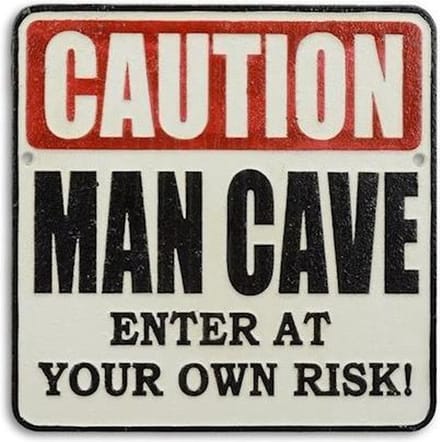 MadDeco - gietijzeren - wandbord - caution - mancave - enter - at - your - own - risk