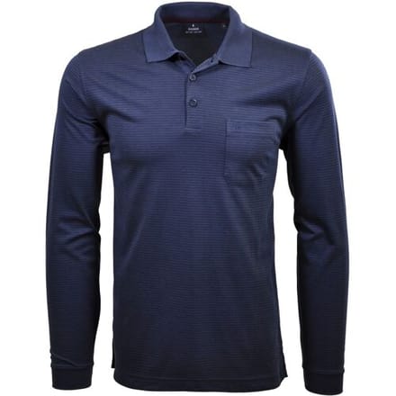 Ragman Softknit Polo Fineline Dark Azure / male