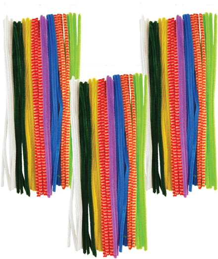 Chenille draad - 90x - gekleurd - 30 cm - hobby/knutsel materialen - hobbydraad - Chenilledraad