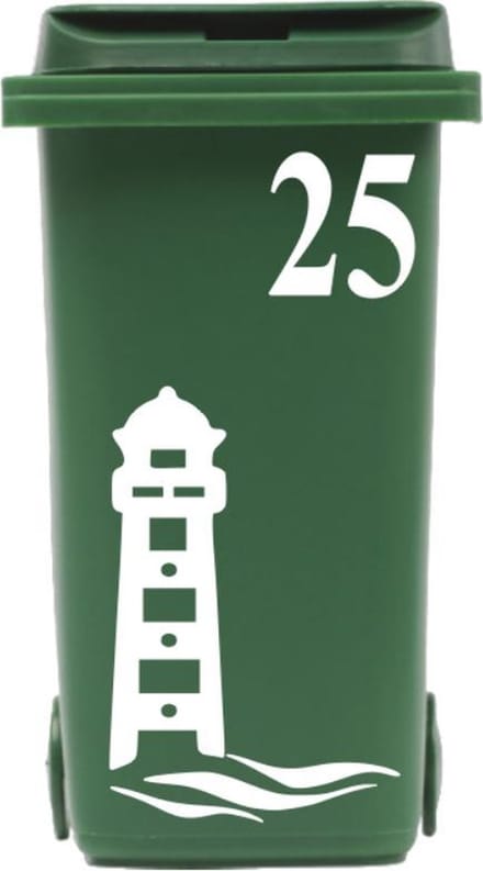 Klikosticker vuurtoren & golven met huisnummer | Rosami