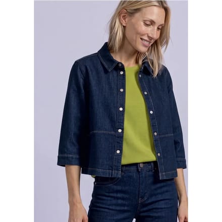 Shirt met ronde hals in Silk-Look