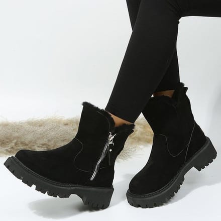 Winterpluche warme dameslaarzen Suède Fashiona-platform 35