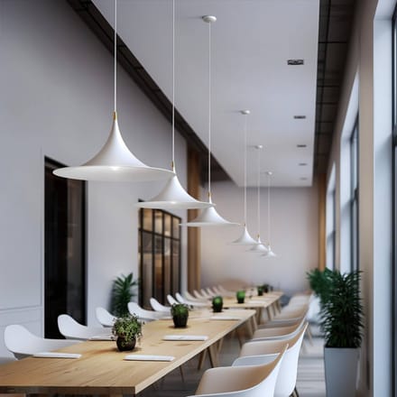 Linea Light Hanglamp Morgana, wit/nikkel, metaal, Ø 48 cm, E27
